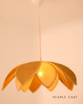 White Lotus Ceiling Lamp | Zen Minimalist Pendant Lightt | Rattan Hanging lamp for Living Room