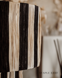 B&W Raffia Table Lamp