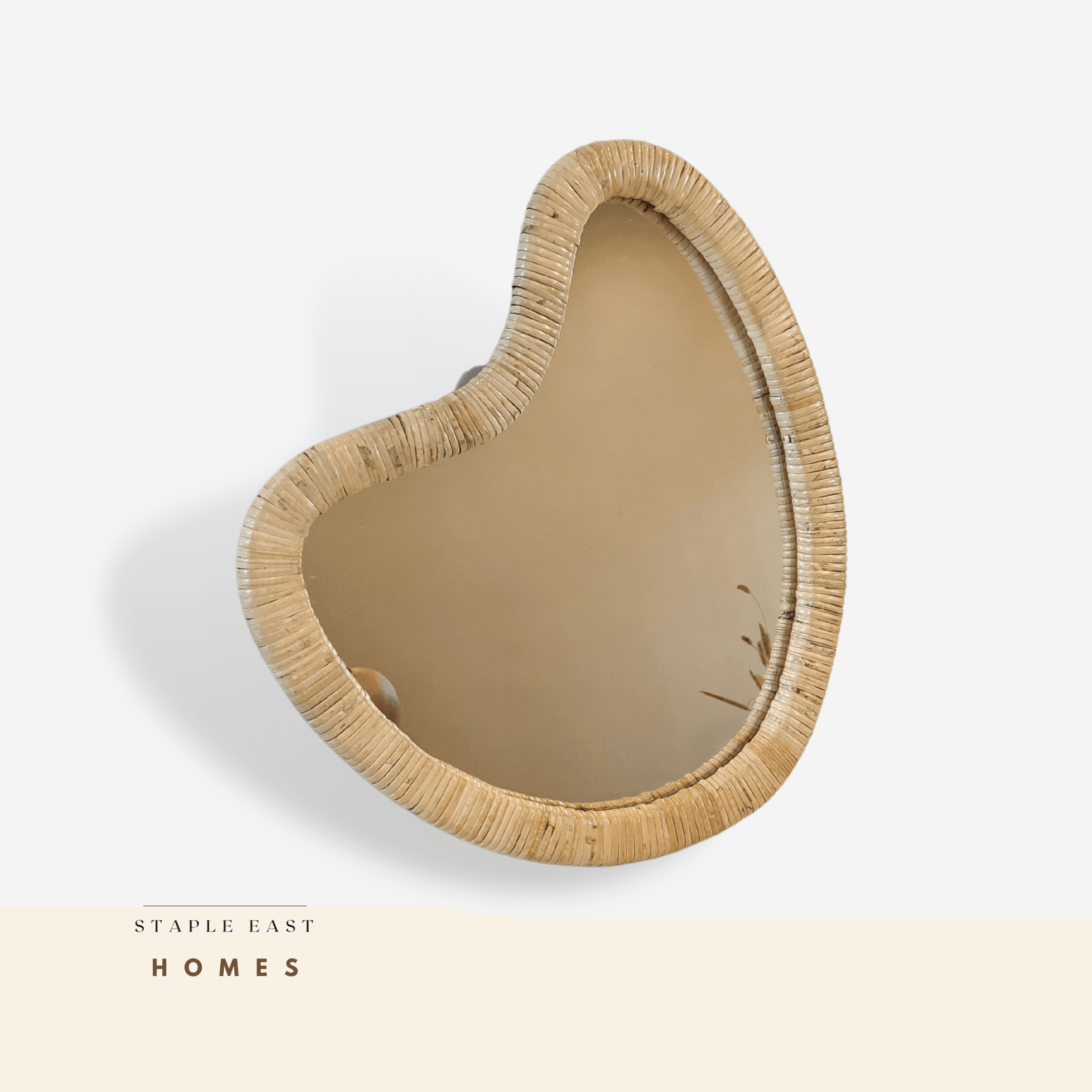 Amoeba Organic Shape Rattan Handcrafted Mirror - Staple East