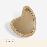 Amoeba Organic Shape Rattan Handcrafted Mirror - Staple East