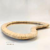Amoeba Organic Shape Rattan Handcrafted Mirror - Staple East