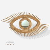 Magnificent Evil Eye Rattan and Cane Mirror - Staple East