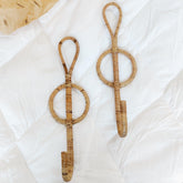 Rattan wall hooks for boho wall decor