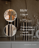 B&W Raffia Table Lamp
