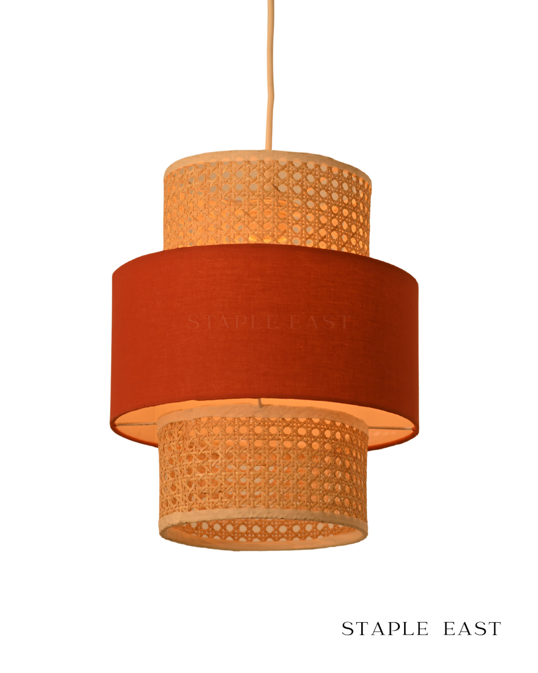 Cafe Rustic Orange Ceiling Lamp | Mediterranean Bistro Pendantt | Rattan Hanging lamp for Living Room