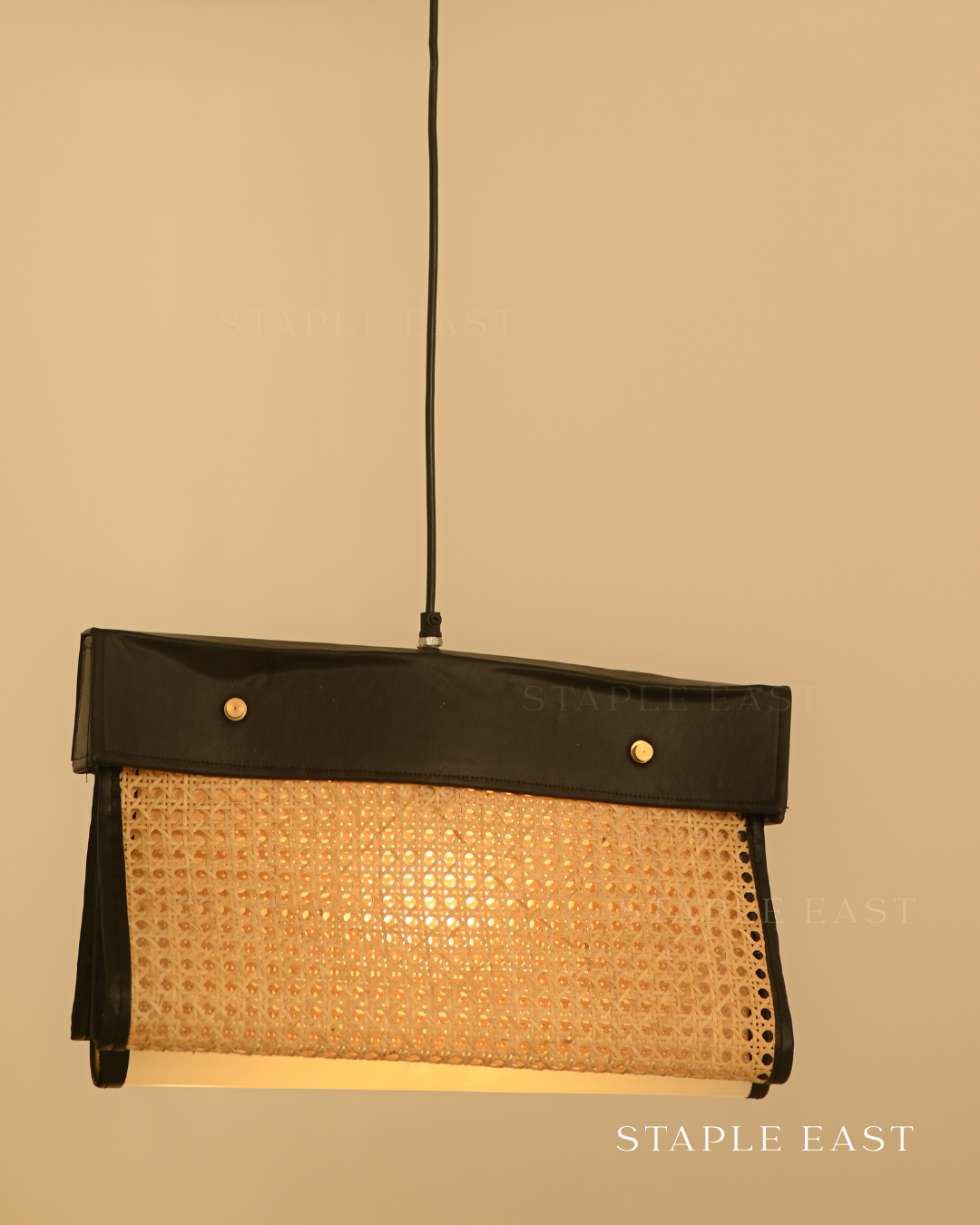 Archive Black Ceiling Lamp | Modern Contemporary Pendant Lightt | Rattan Hanging lamp for Living Room