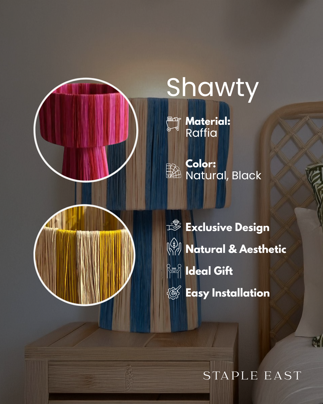 Shawty Raffia Table Lamp