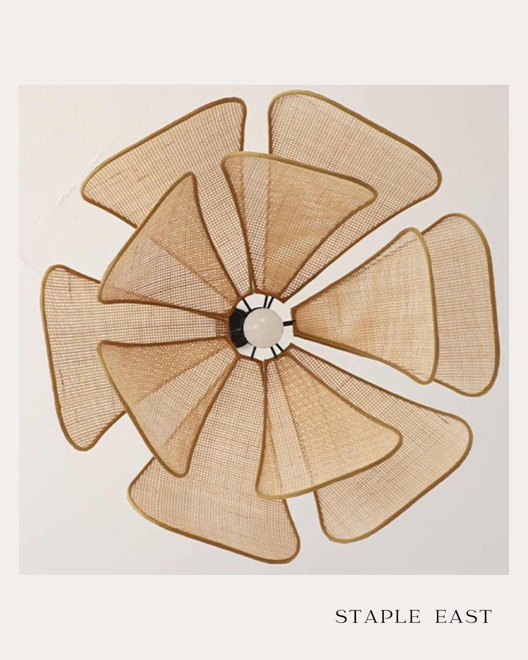 Blunt Lotus Ceiling Lamp | Artistic Zen Pendant Light | Rattan Hanging Lamp for Living Room