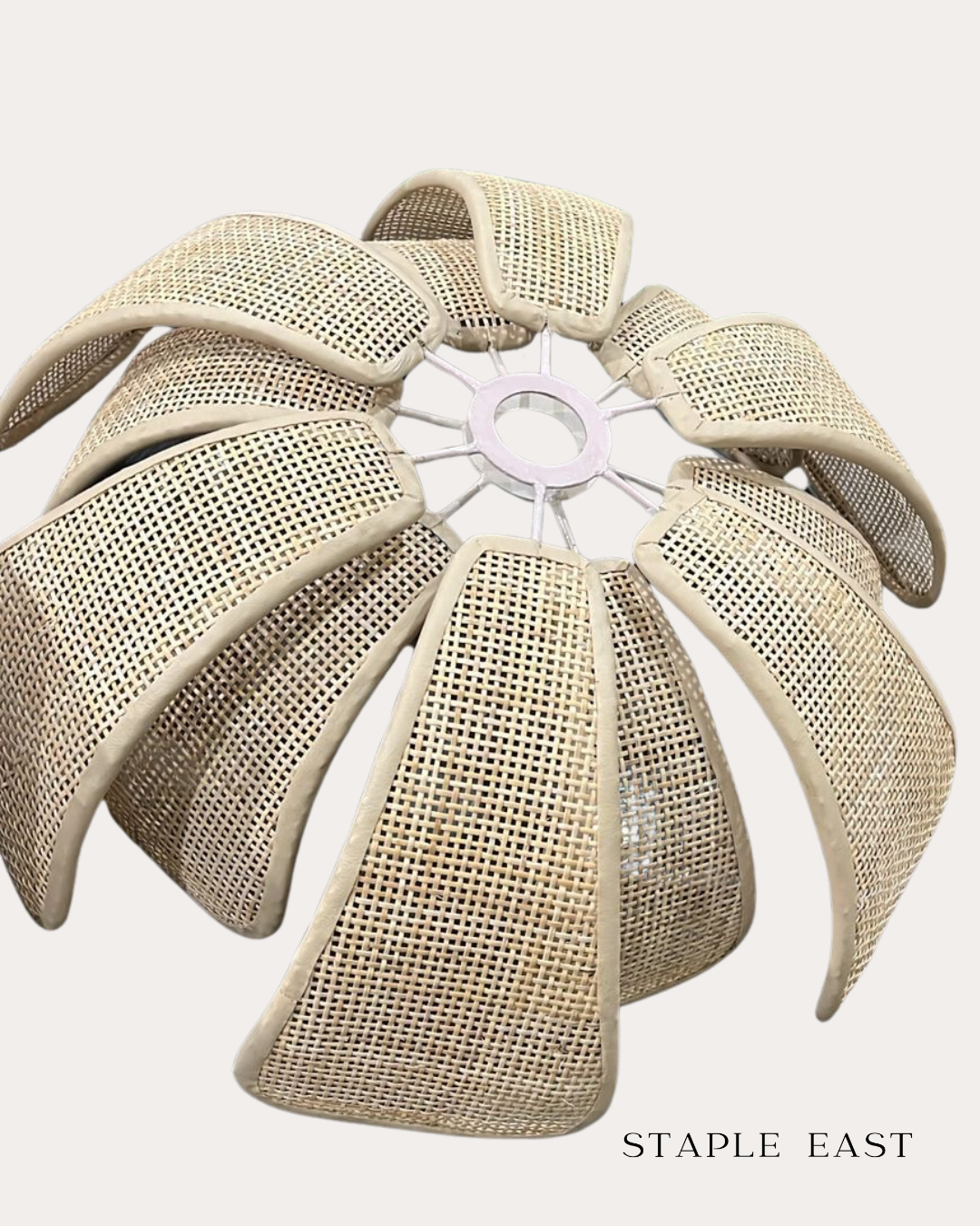 Blunt Lotus Ceiling Lamp | Artistic Zen Pendant Light | Rattan Hanging Lamp for Living Room