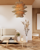 Resort Frequency Ceiling Lamp | Tropical Resort-Inspired Pendant Light | Rattan Hanging Lamp for Living Room