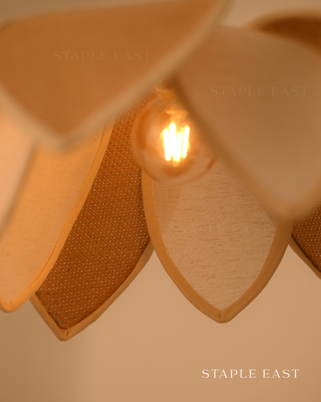 White Lotus Ceiling Lamp | Zen Minimalist Pendant Lightt | Rattan Hanging lamp for Living Room