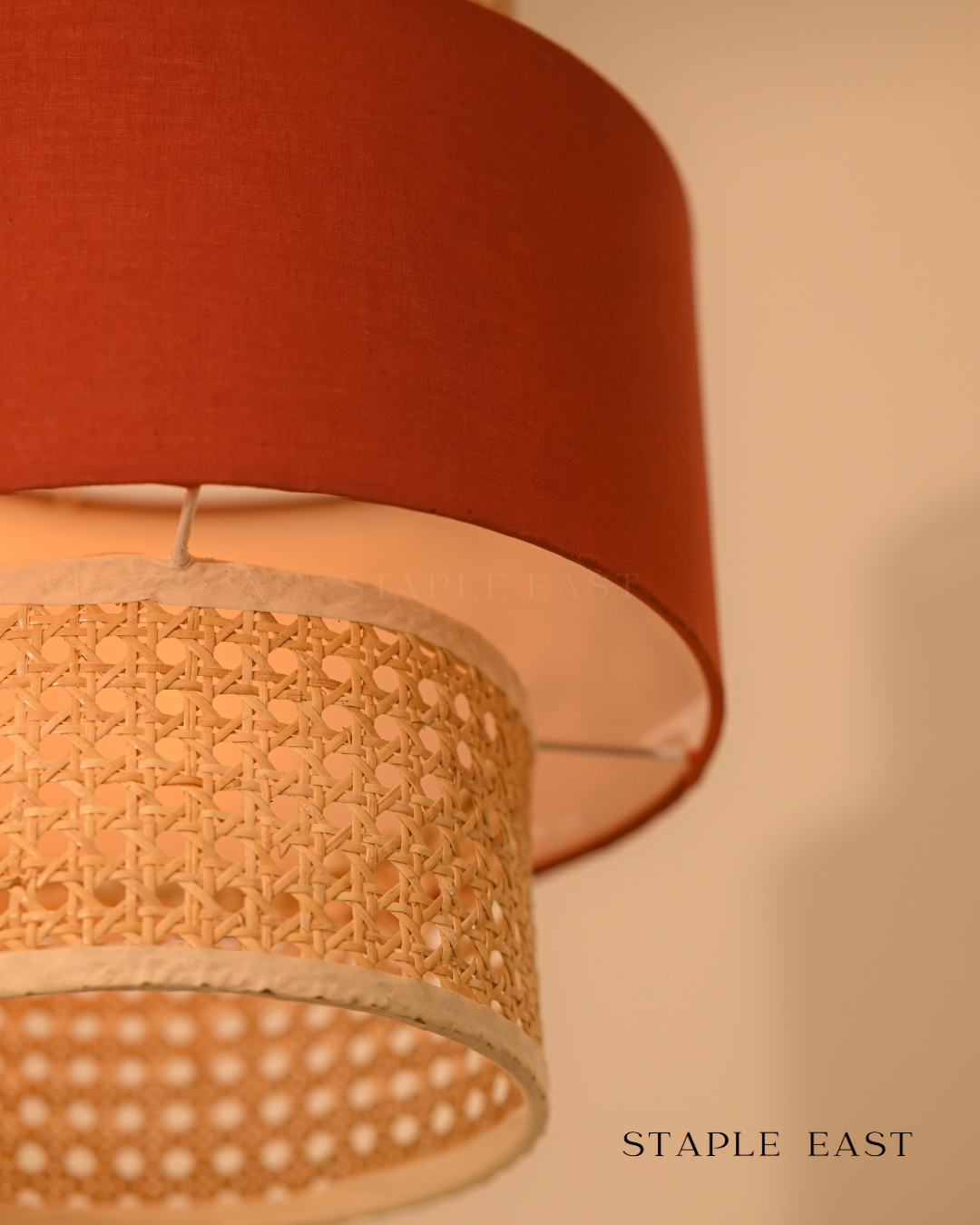 Cafe Rustic Orange Ceiling Lamp | Mediterranean Bistro Pendantt | Rattan Hanging lamp for Living Room