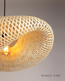 Lime Squeeze Ceiling Lamp | Vibrant Contemporary Pendant Light | Rattan Hanging Lamp for Living Room