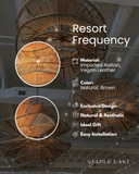 Resort Frequency Ceiling Lamp | Tropical Resort-Inspired Pendant Light | Rattan Hanging Lamp for Living Room