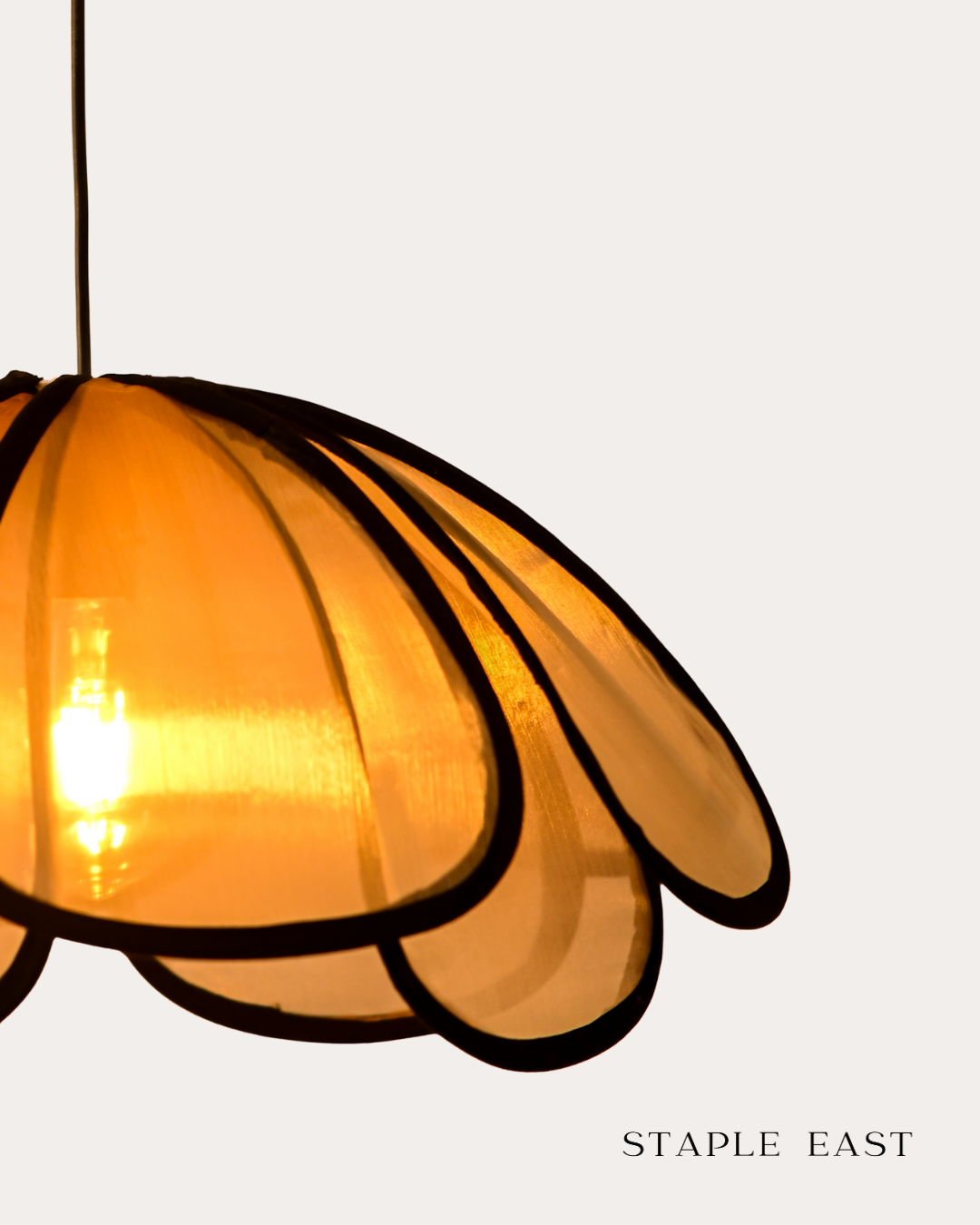 Golden Organza Ceiling Lamp | Luxury Elegant Pendant Lightt | Rattan Hanging lamp for Living Room