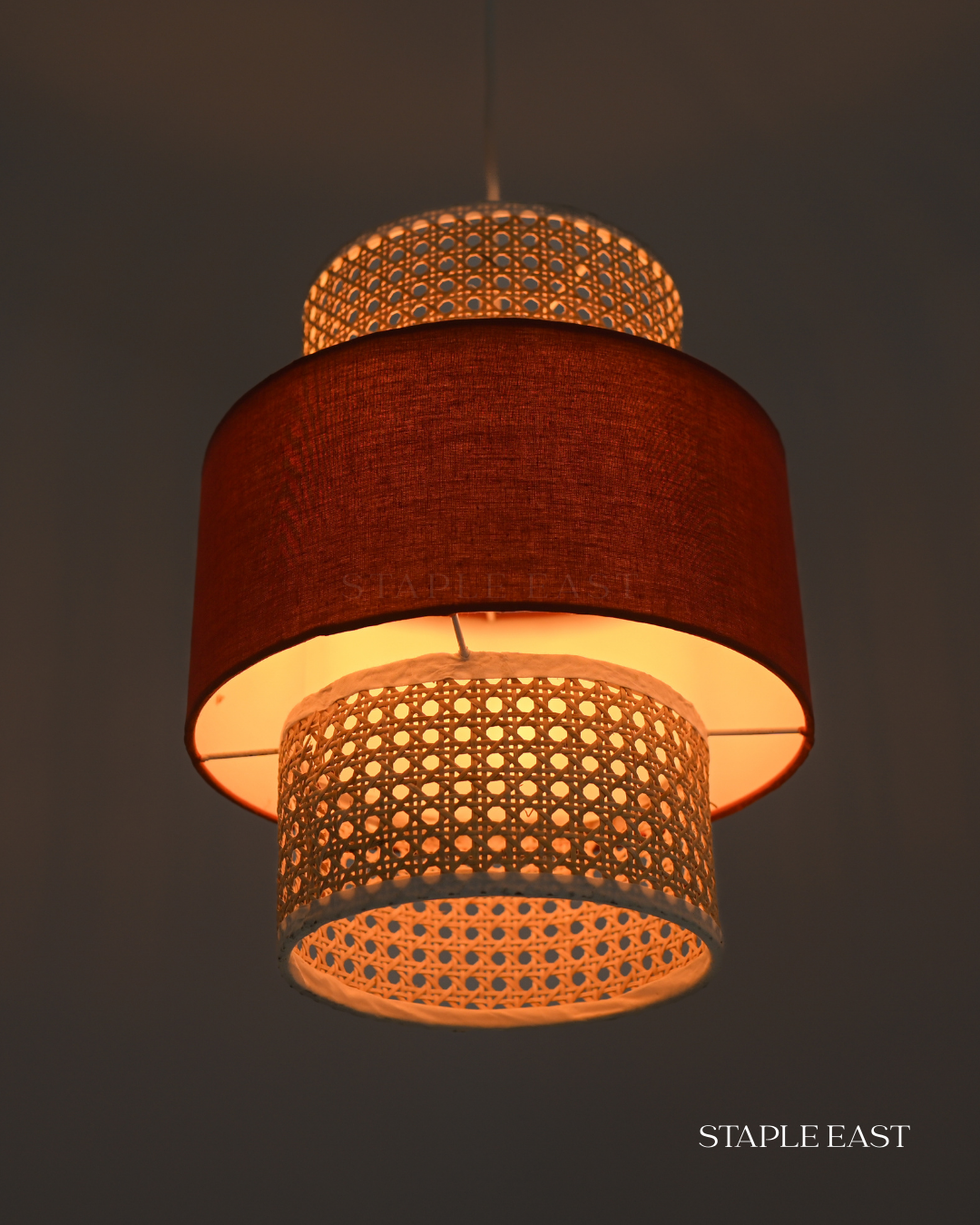 Cafe Rustic Orange Ceiling Lamp | Mediterranean Bistro Pendantt | Rattan Hanging lamp for Living Room