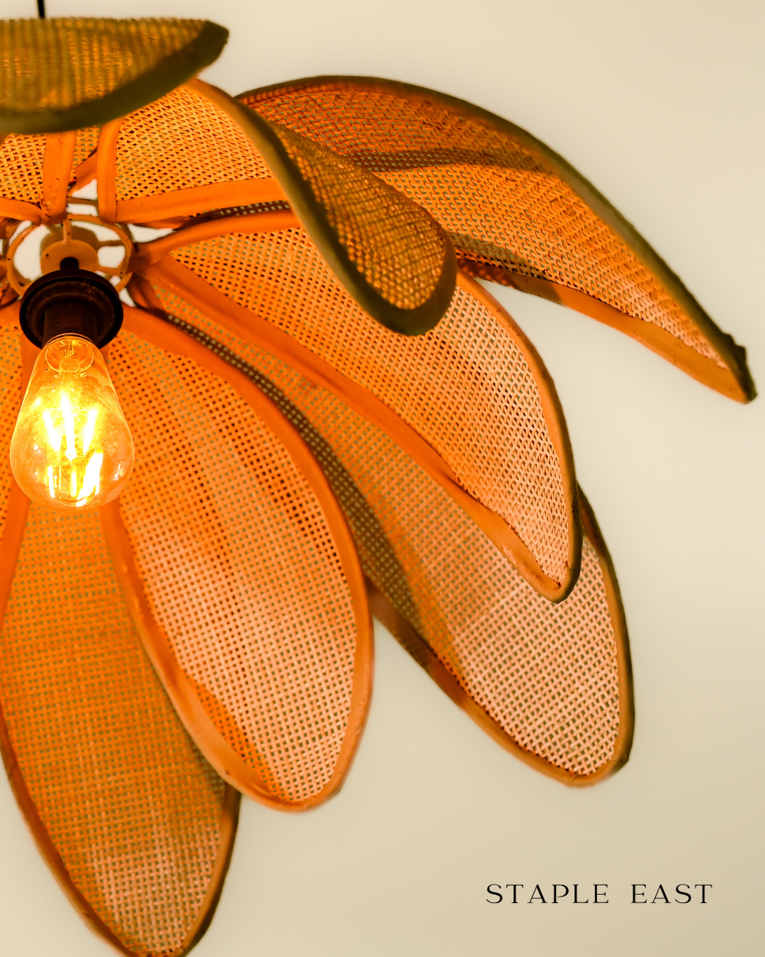 Wild Lotus Ceiling Lamp | Organic Bohemian Pendant Lightt | Rattan Hanging lamp for Living Room