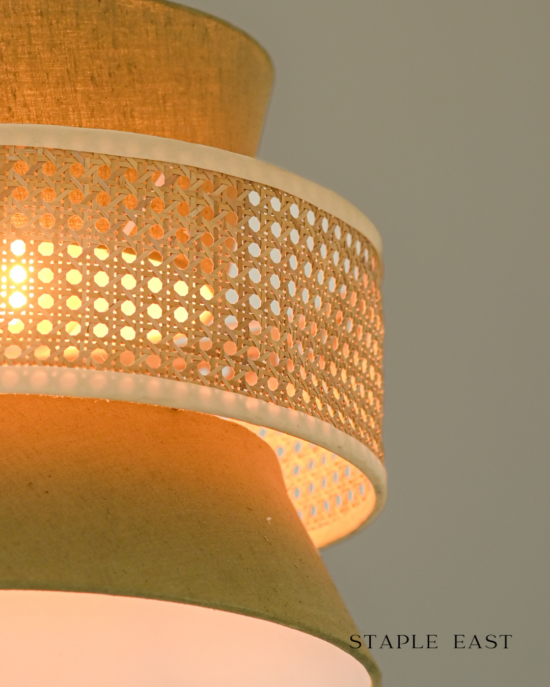 Cafe Olive Ceiling Lamp | Mediterranean Countryside Pendantt | Rattan Hanging lamp for Living Room