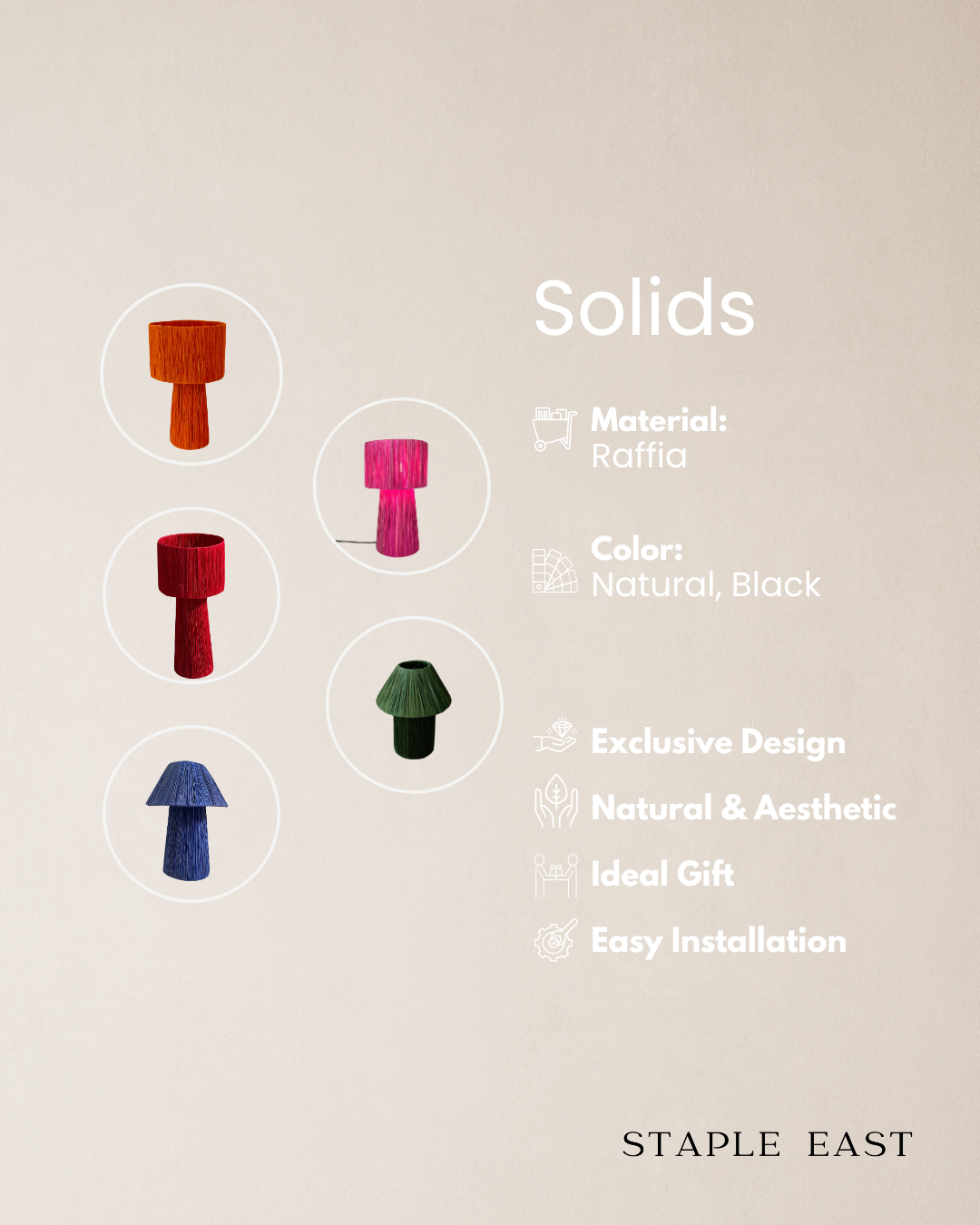 Solids Raffia Table Lamp