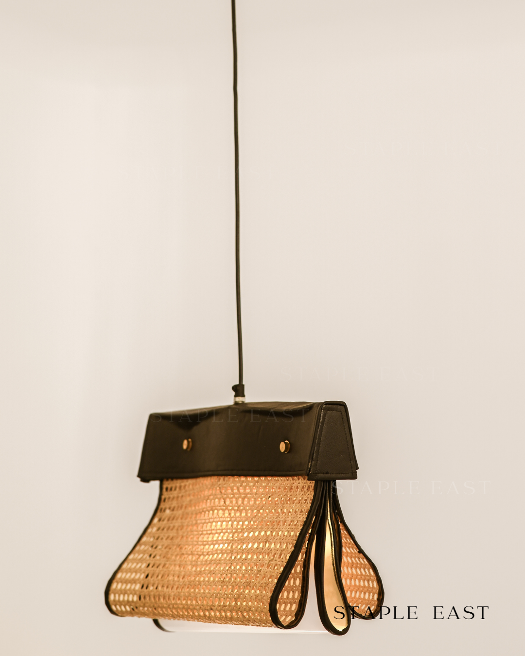 Archive Black Ceiling Lamp | Modern Contemporary Pendant Lightt | Rattan Hanging lamp for Living Room