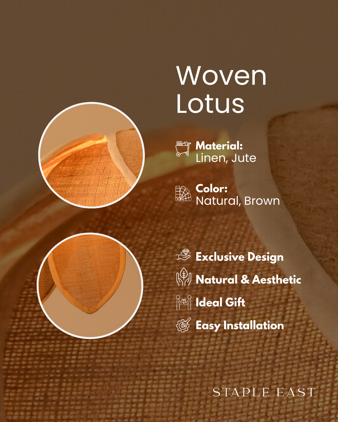 Woven Lotus Handwoven Ceiling Lamp | Traditional Pendant Light | Rattan Hanging lamp for Living Room