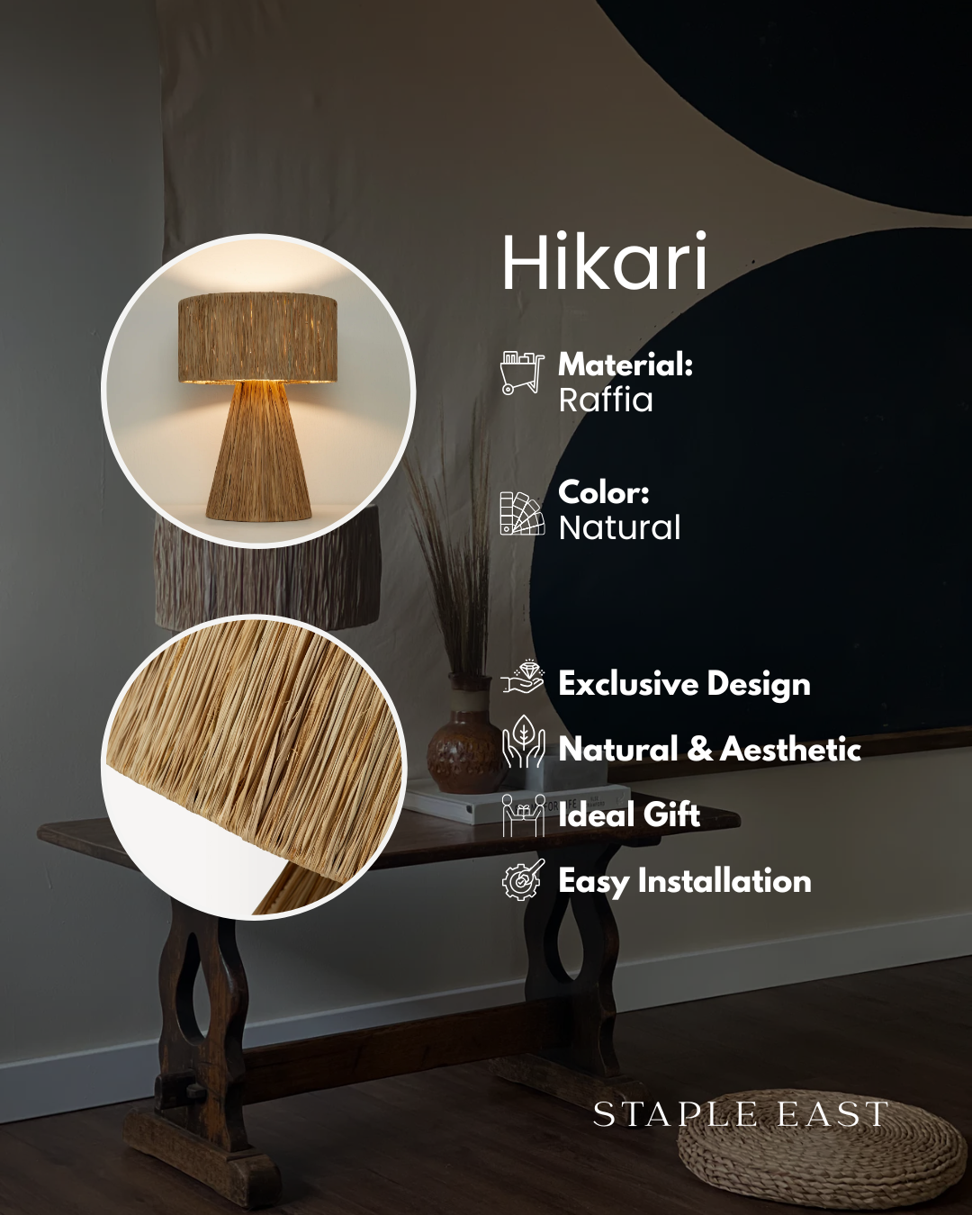 Hikari Raffia Table Lamp