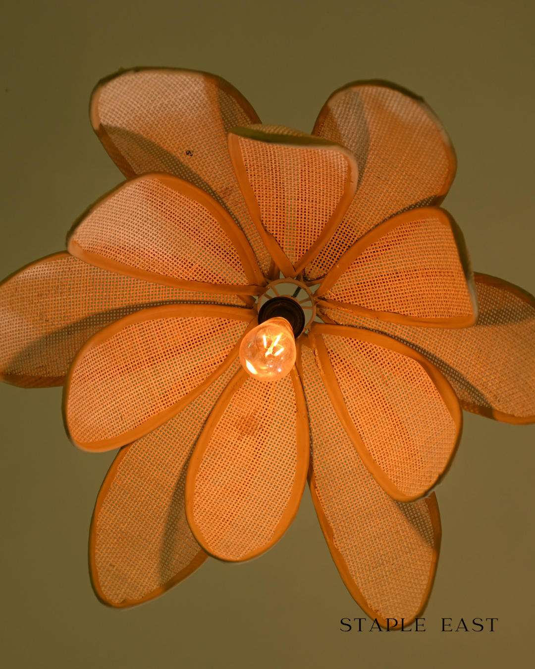Wild Lotus Ceiling Lamp | Organic Bohemian Pendant Lightt | Rattan Hanging lamp for Living Room