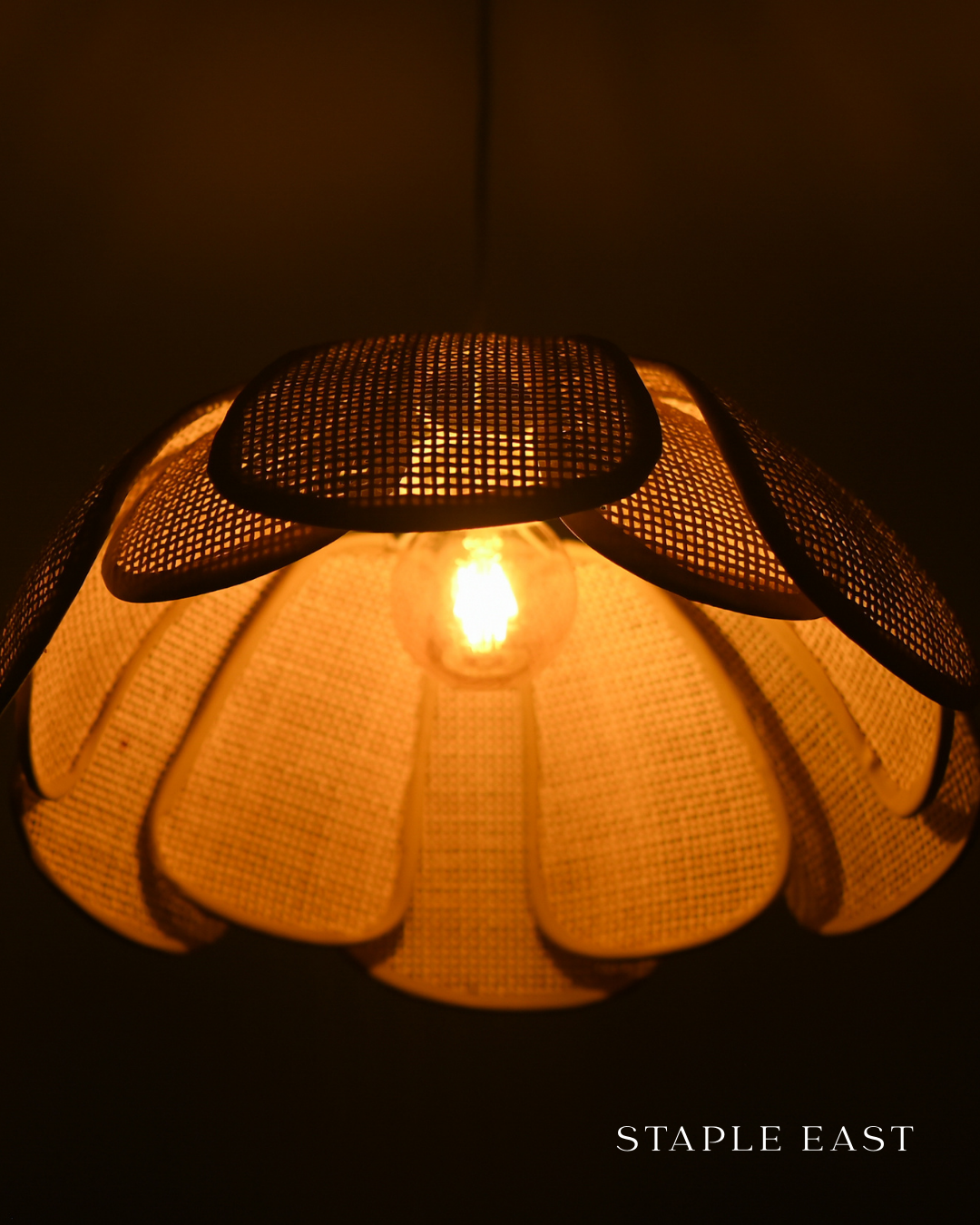 Cannes Natural Rattan Ceiling Lamp | Handwoven Pendant Light | Rattan Hanging lamp for Living Room