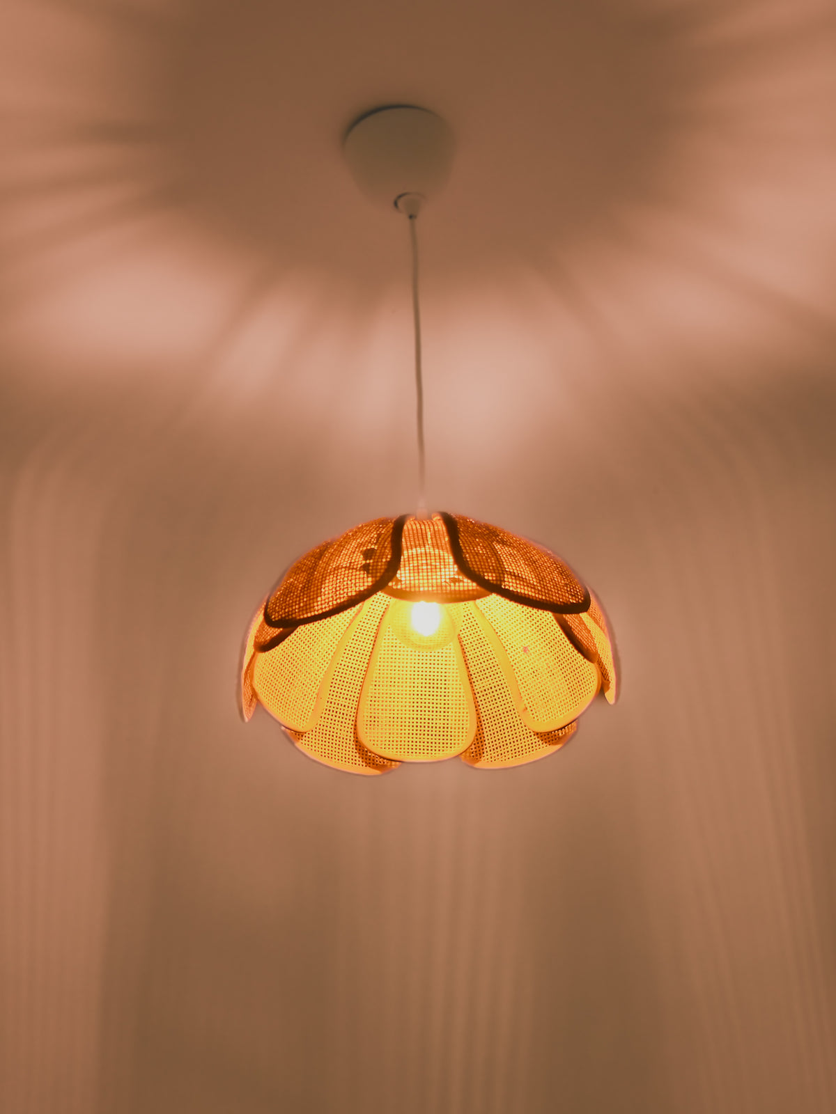 Cannes Natural Rattan Ceiling Lamp | Handwoven Pendant Light | Rattan Hanging lamp for Living Room