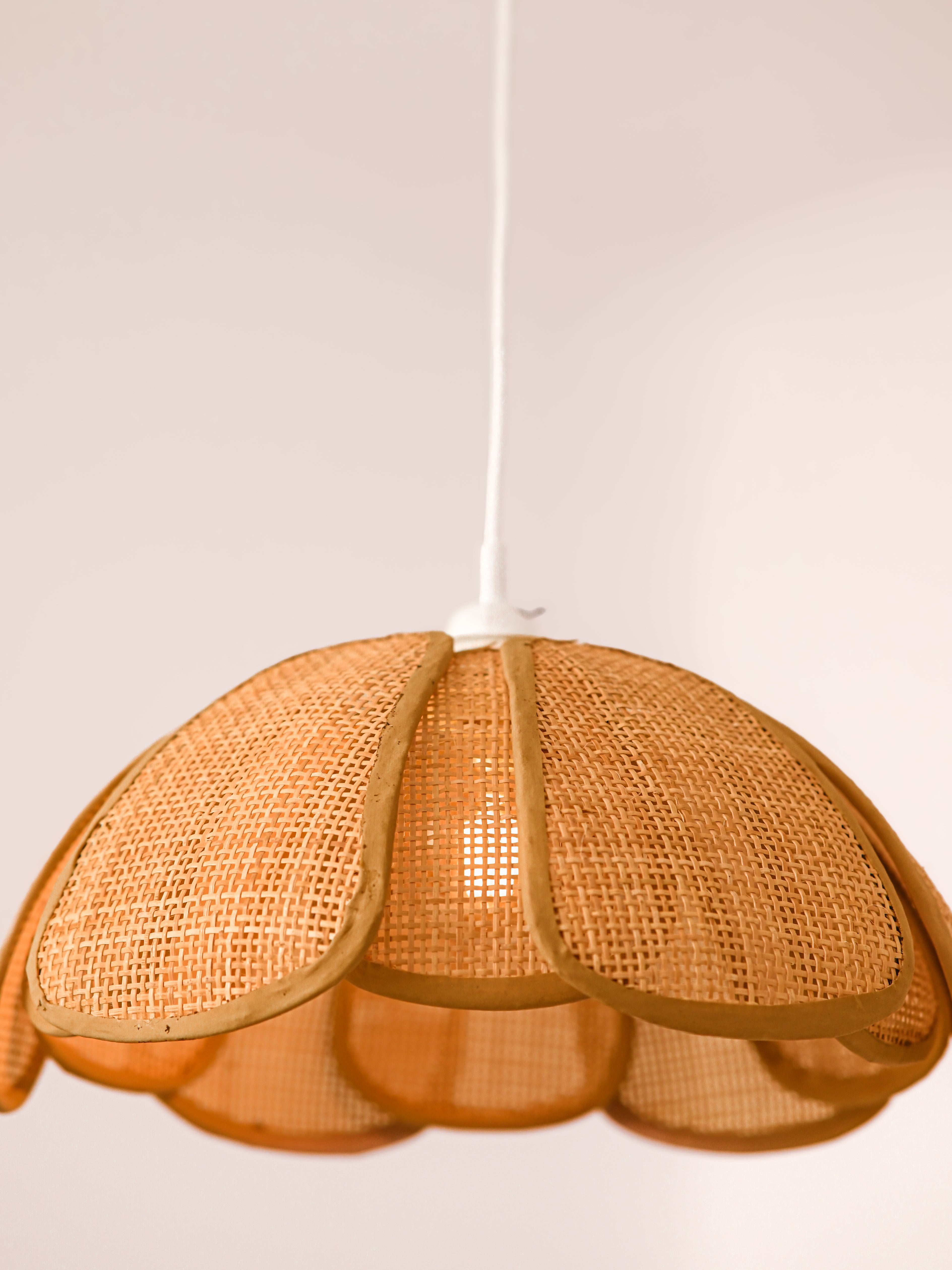 Cannes Natural Rattan Ceiling Lamp | Handwoven Pendant Light | Rattan Hanging lamp for Living Room