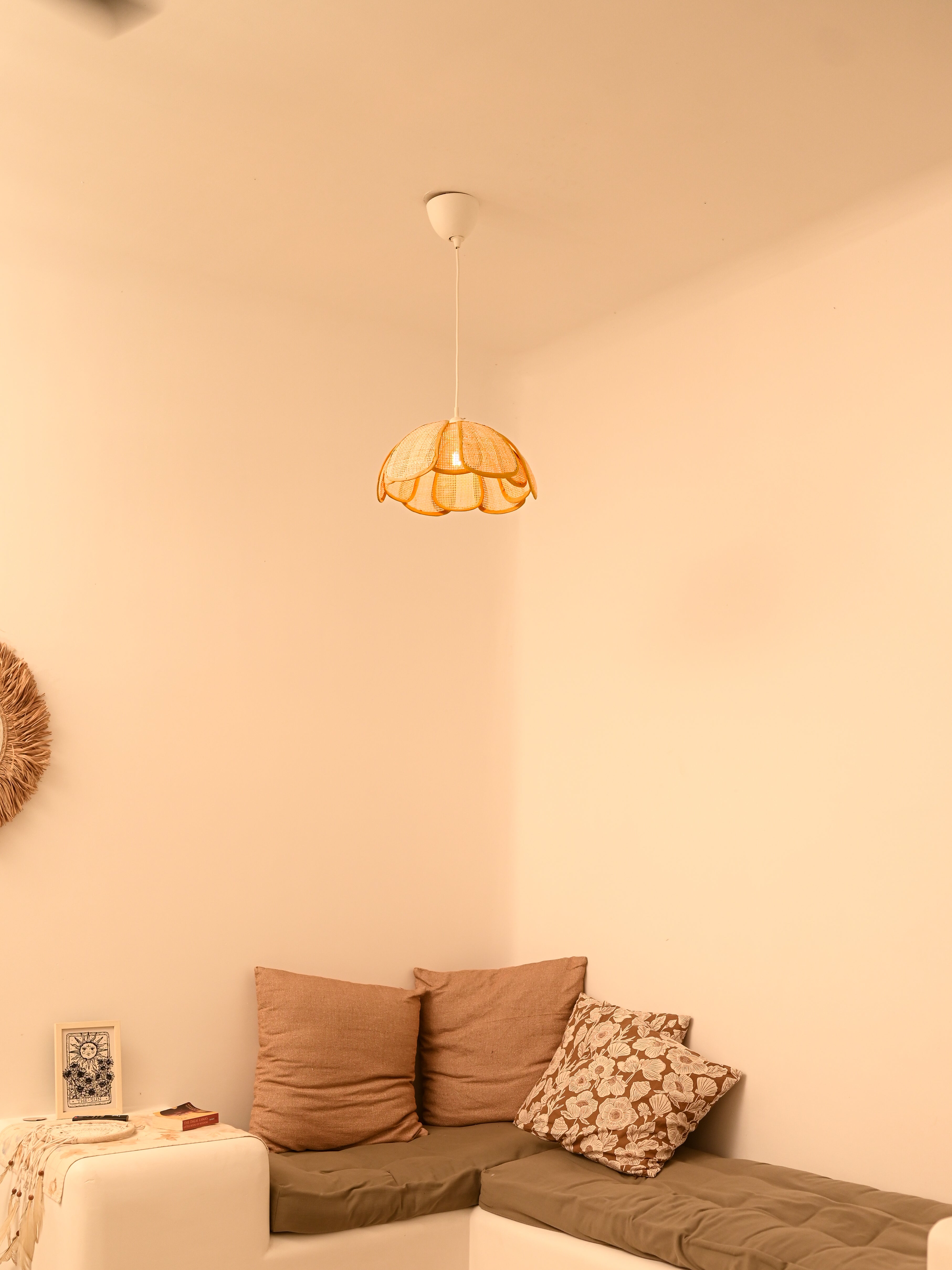 Cannes Natural Rattan Ceiling Lamp | Handwoven Pendant Light | Rattan Hanging lamp for Living Room
