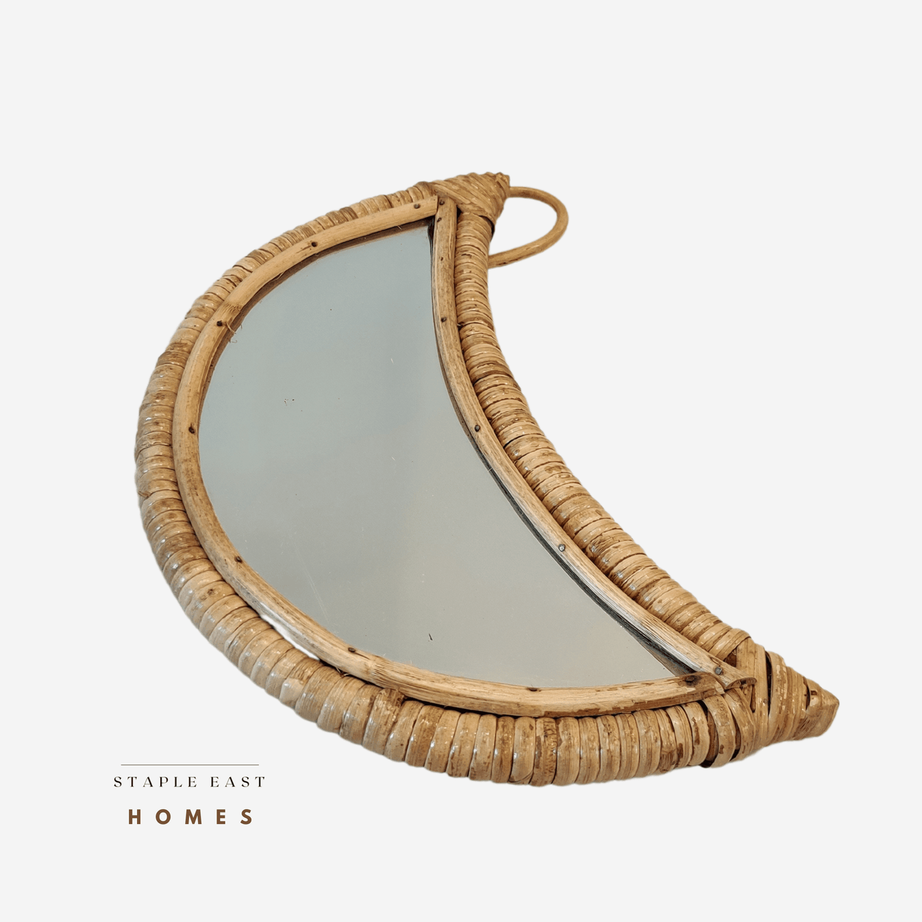 Crescent Moon Rattan Mirror Staple East