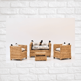 Miniature Rattan Sofa Set with upholstery - Staple East
