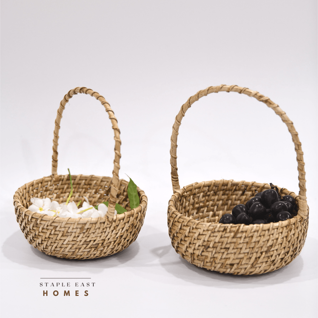 Rattan Basket with Handles - Staple East