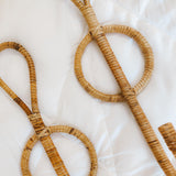 Rattan wall hooks for boho wall decor